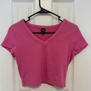 Wild Fable Pink V-Neck Crop Top